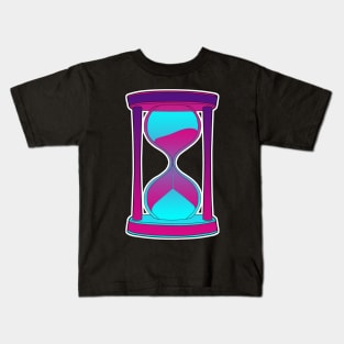 Vaporwave Hourglass Sticker Style Design Kids T-Shirt